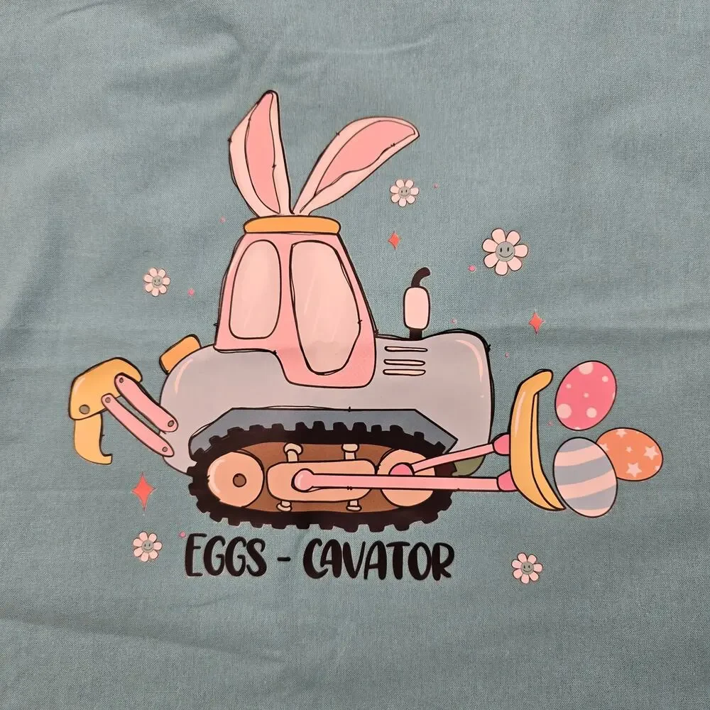 NEW Easter Canvas Tote Bags Bunny Excavator Colorful